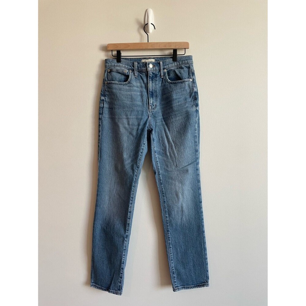 Madewell The High-Rise Slim Boyjean Straight-Leg Jeans in Medium Blue Wash 27